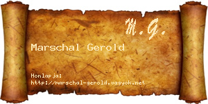 Marschal Gerold névjegykártya
